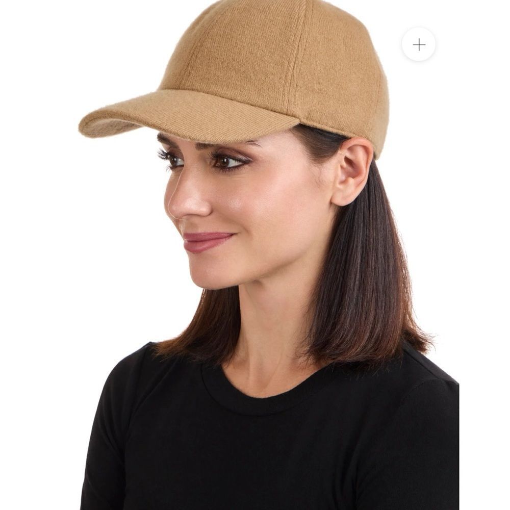Amicale Cashmere Knit Cashmere Baseball Cap Size L/XL